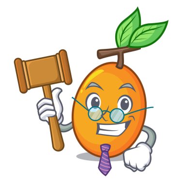 Maskot vektör illüstrasyon izole Yargıç tatlı Sarı Erik