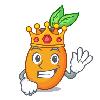 Maskot vektör illüstrasyon izole kral tatlı Sarı Erik