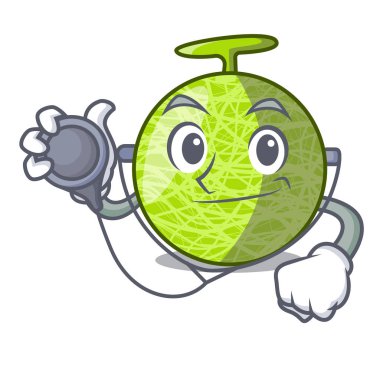 Doktor taze kavun karakter karikatür izole