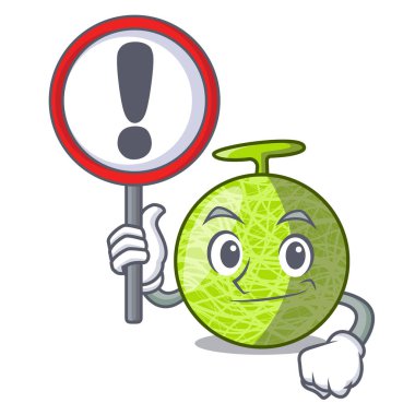 Karakter karikatür izole işareti taze kavun ile