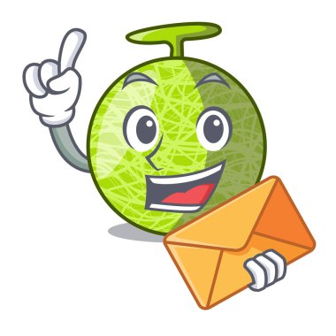 Zarf taze organik kavun ile karikatür