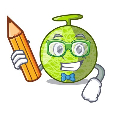 Öğrenci taze organik kavun karikatür