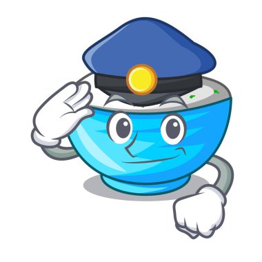 Polis ekşi krema bir cam kase karikatür