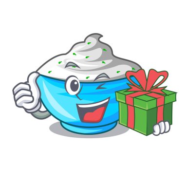 Bir karakter kase Hediyelik ekşi krema ile