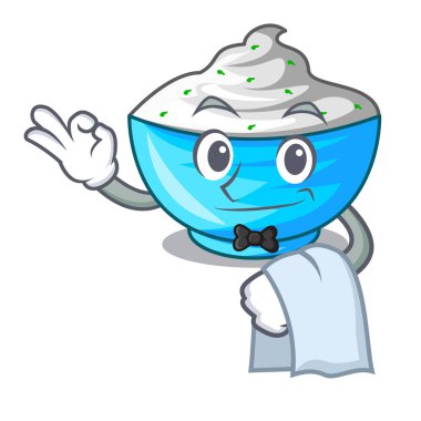 Garson ekşi krema bir karakter kase