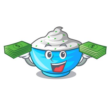 Bir karakter kasede para ekşi krema ile