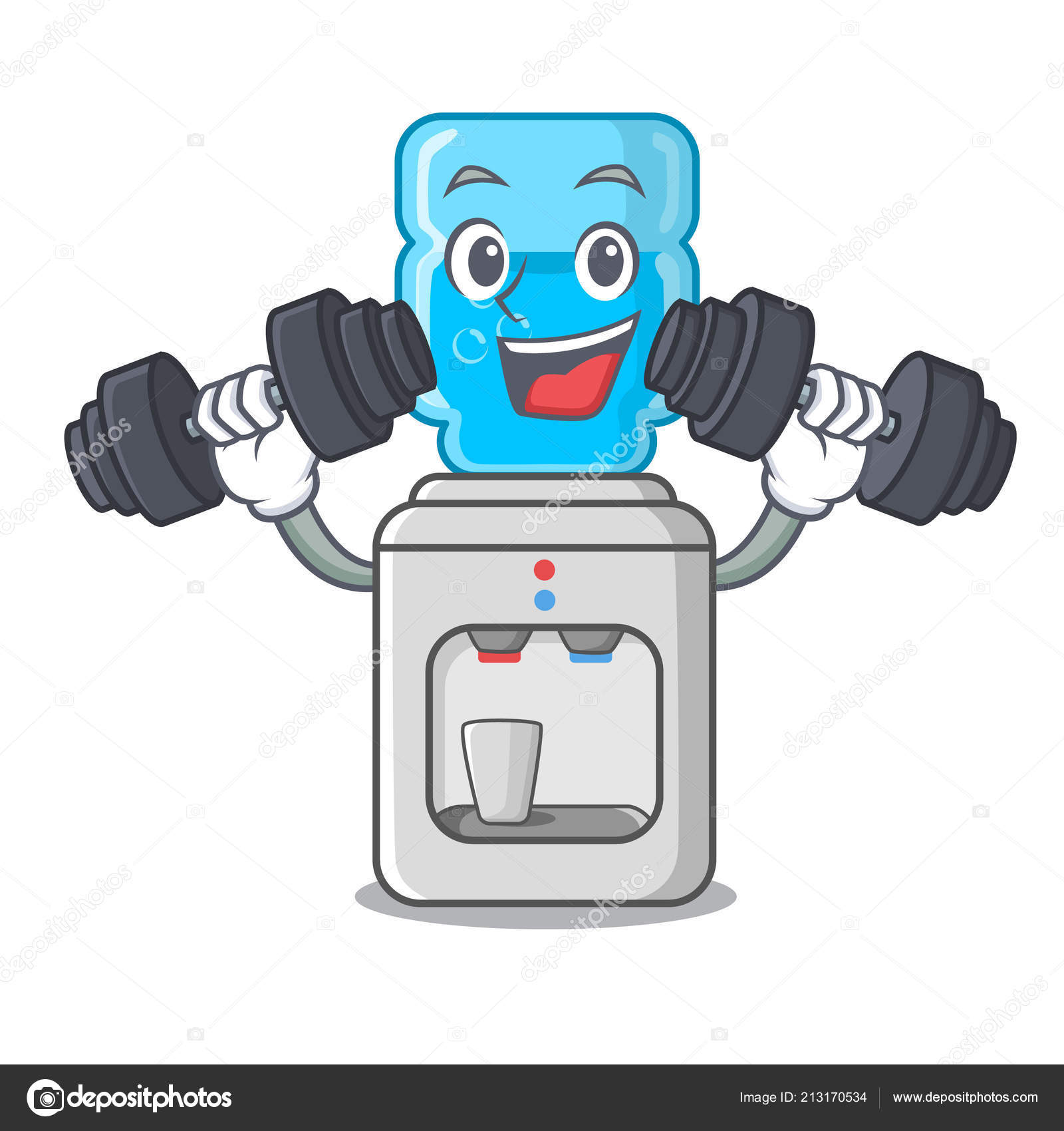 Fitness cartoon water cooler for office and home Stock Vector Image by  ©kongvector #213170534
