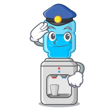 Polis su soğutucu ofis ve ev için karikatür