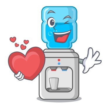 Plastik şişe karikatür ile ile kalp su soğutucu