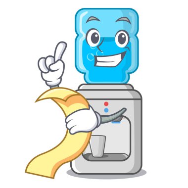 Plastik şişe karikatür ile ile menü su soğutucu