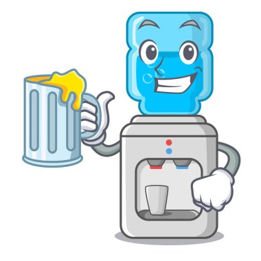 Plastik şişe karikatür ile ile suyu su soğutucu