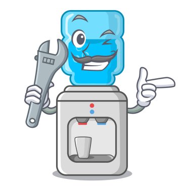 Mekanik modern su soğutucu maskotu izole