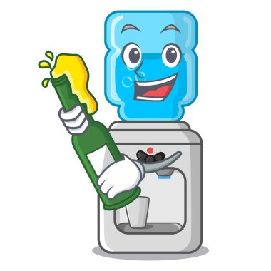 Bira modern su maskotu izole soğutucu ile