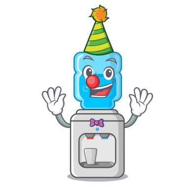 Palyaço modern su soğutucu maskotu izole