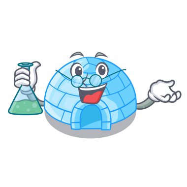Profesör karikatür kubbe Igloo buz evi kar