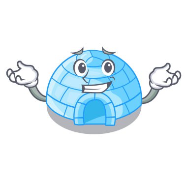 Sırıtan karikatür kubbe Igloo buz evi kar