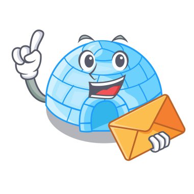 Zarf karikatür kubbe Igloo buz evi kar ile