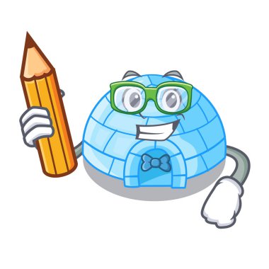 Öğrenci çizgi film kubbe Igloo buz evi kar