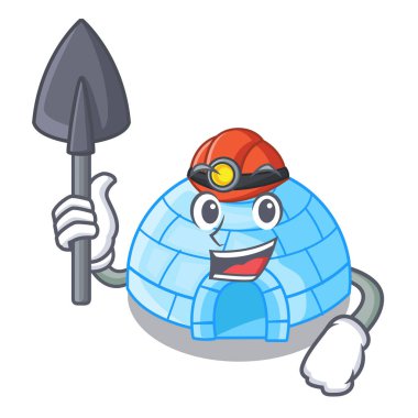 Maskot izole menü Igloo Ice house ile
