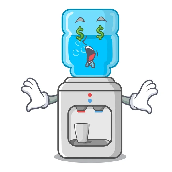 Dinheiro olho refrigerador de água moderno isolado na mascote — Vetor de Stock