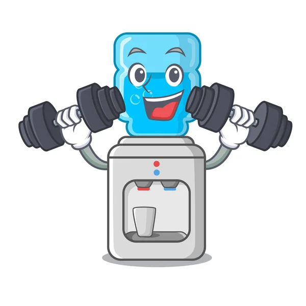 Fitness Cartoon Wasserkühler für Büro und Zuhause — Stockvektor
