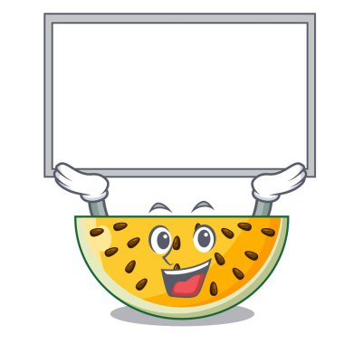 Yönetim Kurulu taze sarı karpuz kadar karakter karikatür vektör çizim üzerinde