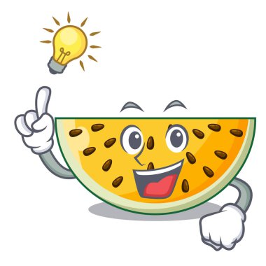 Maskot vektör illüstrasyon izole bir fikir sarı karpuz var