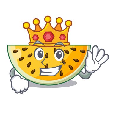 Maskot vektör illüstrasyon izole kral sarı karpuz