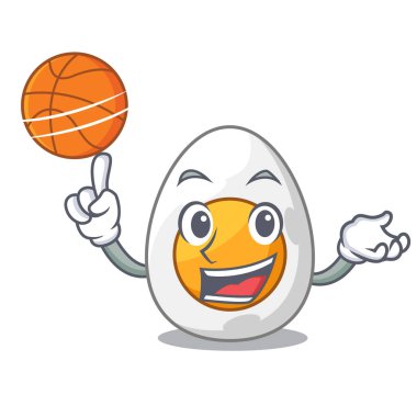 Kahvaltı için yumurta haşlanmış basketbol karikatür ile dilimlenmiş
