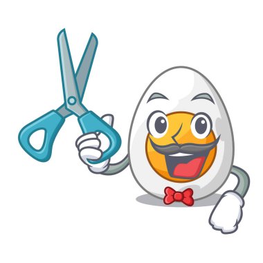 Kahvaltı için yumurta haşlanmış Kuaför karikatür dilimlenmiş