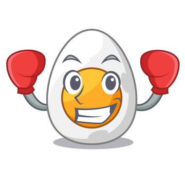 Kahvaltı için yumurta haşlanmış boks karikatür dilimlenmiş