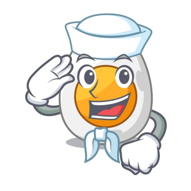 Kahvaltı için yumurta haşlanmış denizci karikatür dilimlenmiş