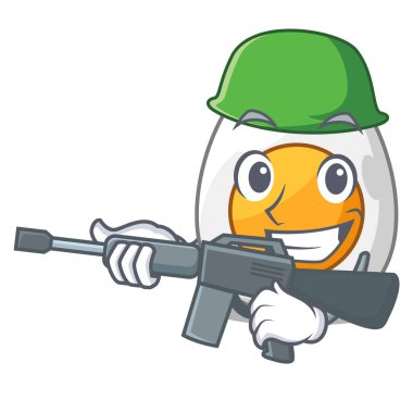 Kahvaltı için yumurta haşlanmış ordu karikatür dilimlenmiş