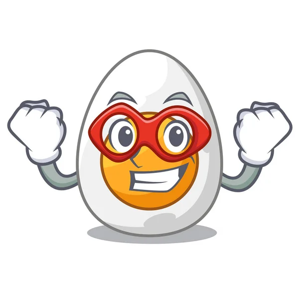 Super hero karakter keras direbus telur siap untuk makan - Stok Vektor