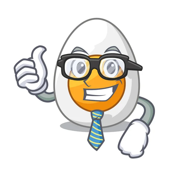 Geschäftsmann Charakter hartgekochtes Ei bereit zum Essen — Stockvektor