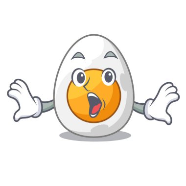 Maskot karikatür sürpriz soyulmuş haşlanmış yumurta