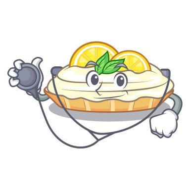 Pudra şekeri ile doktor karikatür limon pasta