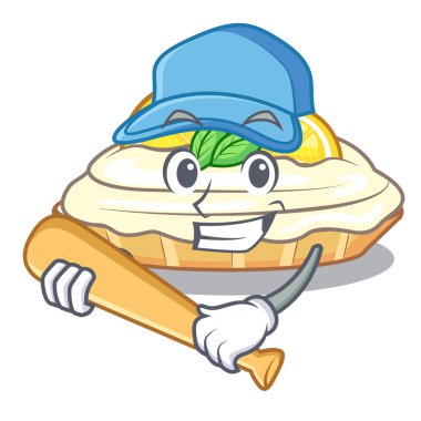 Beyzbol karikatür limonlu kek pudra şekeri ile oynamak