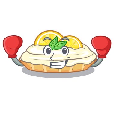 Pudra şekeri ile boks karikatür limon pasta