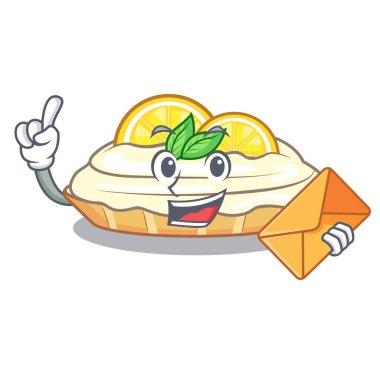 Limon dilimi ile zarf karikatür limon pasta