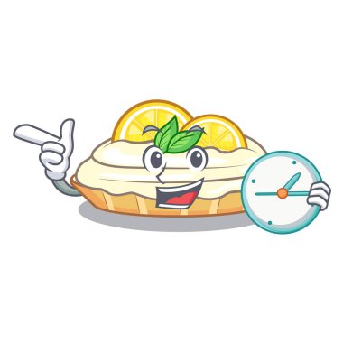 Limon dilimi ile saat karikatür limon pasta