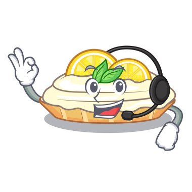 Kulaklık maskot lezzetli ev yapımı limon şeker pasta