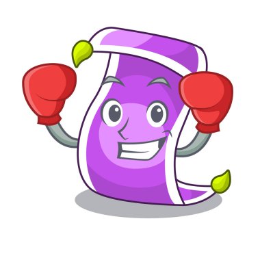 Boks karikatür oryantal sihirli halı üzerinde gösteri vektör çizim