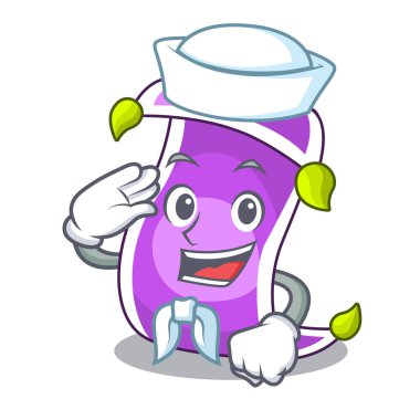 Denizci karikatür oryantal sihirli halı üzerinde gösteri vektör çizim