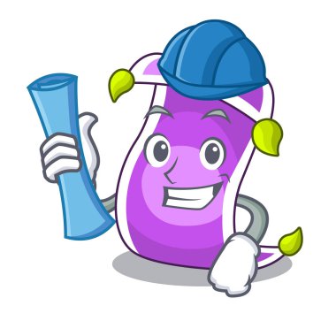 Çizgi film, halı mavi gökyüzü vektör çizim karşı uçuş mimar