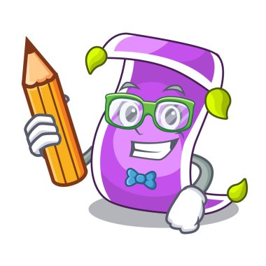 Öğrenci çizgi film, uçuş halı mavi gökyüzü vektör çizim karşı