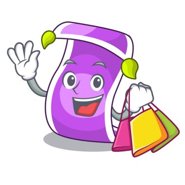 Çizgi film, uçuş halı mavi gökyüzü vektör çizim karşı alışveriş