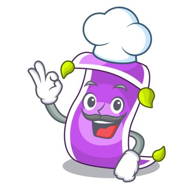 Şef çizgi film, uçuş halı mavi gökyüzü vektör çizim karşı