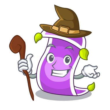 Cadı çizgi masal hikâye ve sihirli halı vektör çizim