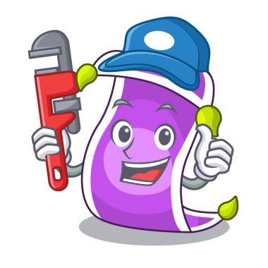 Bir afiş karikatür ile tesisatçı sihirli halı